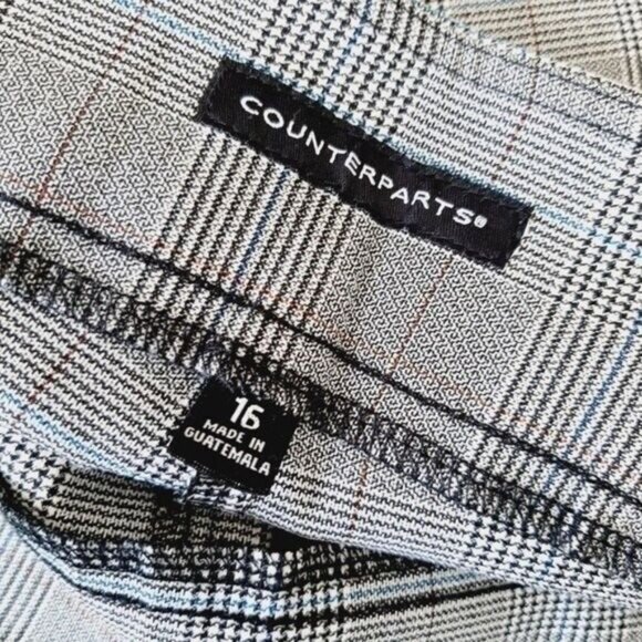 COUNTERPARTS | NEW Grey Plaid Pants Pull-on Super Stretch PLUS Sz 16 - Picture 10 of 11